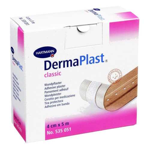 Пластырь гипоаллергенный, текстиль, телесный, 4 см х 5 м DermaPlast Classic в Вита Экспресс