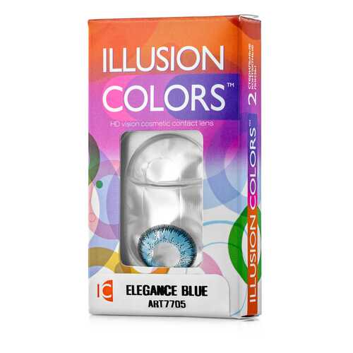 Контактные линзы ILLUSION colors Elegance 2 линзы -2.0D blue синий в Вита Экспресс