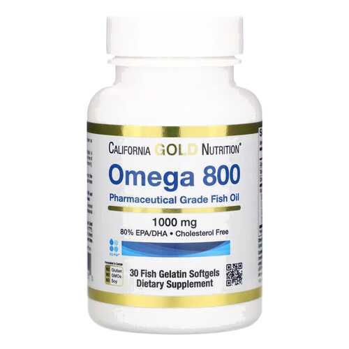 Рыбий жир Omega 800 California Gold Nutrition 1000 мг капсулы 30 шт. в Вита Экспресс